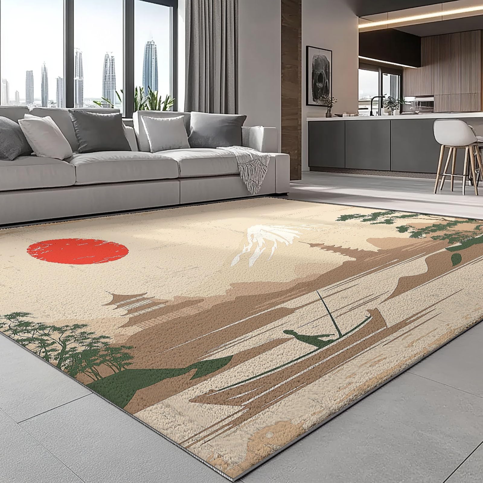 Tradital HandDnDesign Teppich, rutschfest, waschbar, 60 x 110 cm, leicht, für Flur, Eingangsbereich, Wohnzimmer und stark frequentierte Bereiche, Rot