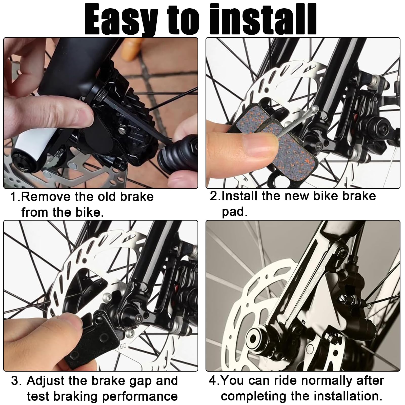 4 paia di pastiglie freno in resina per freni a disco per bicicletta Shimano Deore XT XTR LX SLX Hone Alfine Saint