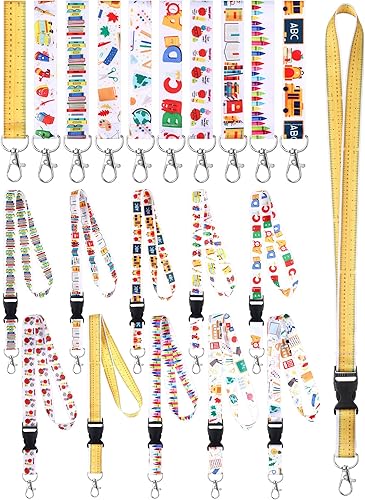 Juego de 20 cordones para profesores para insignias de identificación, llaveros, correa de pulsera, regalo de agradecimiento al profesor, para la