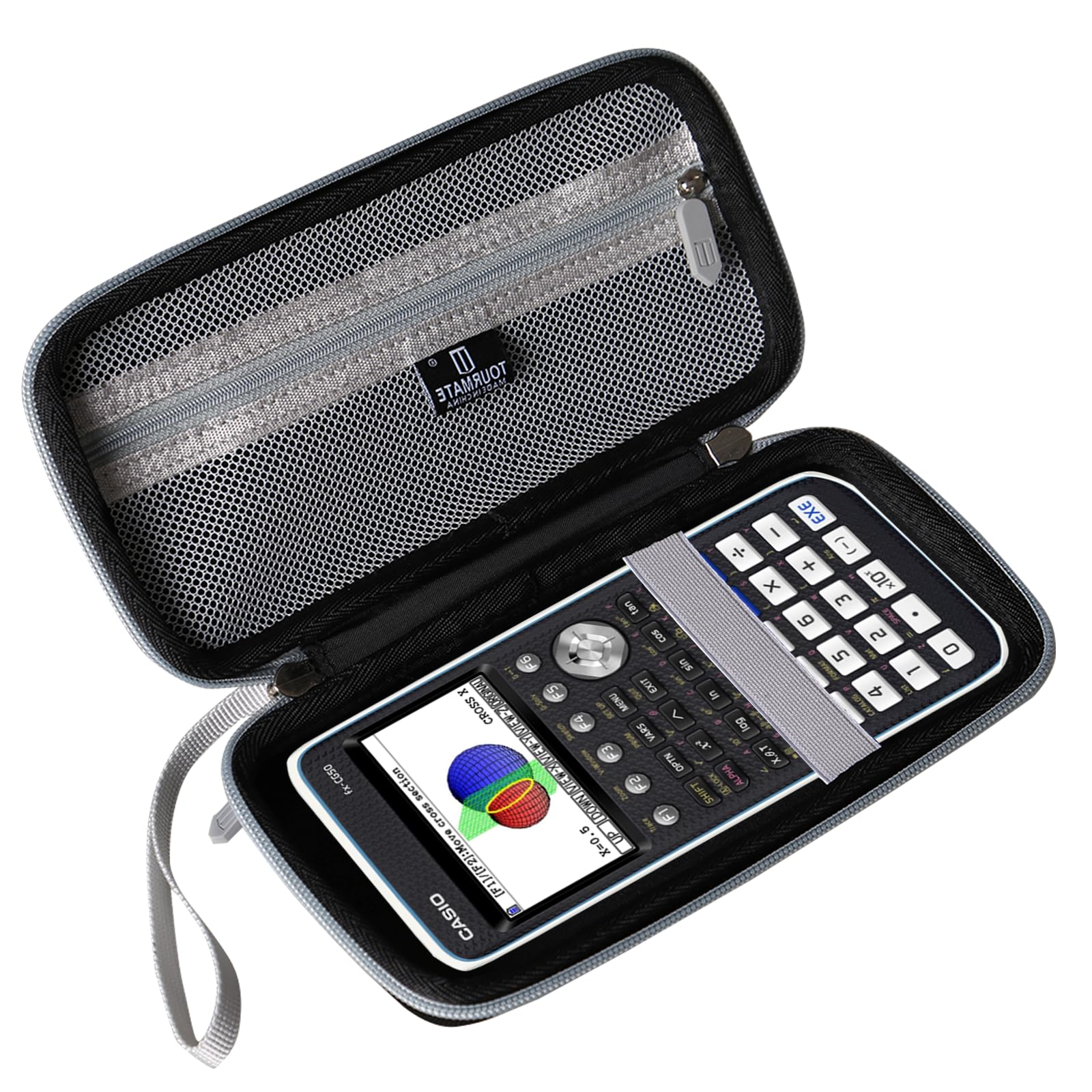 Hard Travel Case Replacement for CASIO PRIZM FX-CG50/CASIO FX-9750GIII/Texas Instruments TI-34/Texas Instruments BA II,Color Graphing Calculator - Tourmate，Case Only (Black + Gray, Basic)