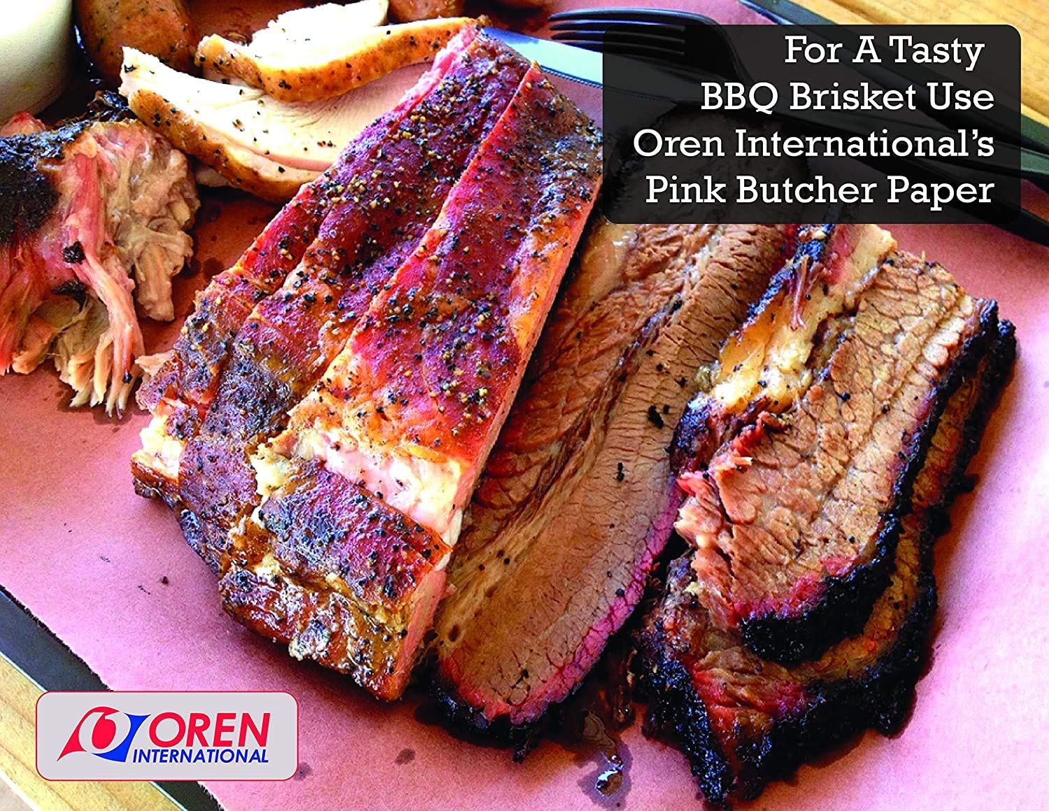 Oren Pink Butcher Paper – 40 m x 61 cm – Original Butcher Paper USA – Papel de carne para ahumar, brisket & BBQ – Papel de parrilla resistente al calor como alternativa de aluminio – Accesorios para