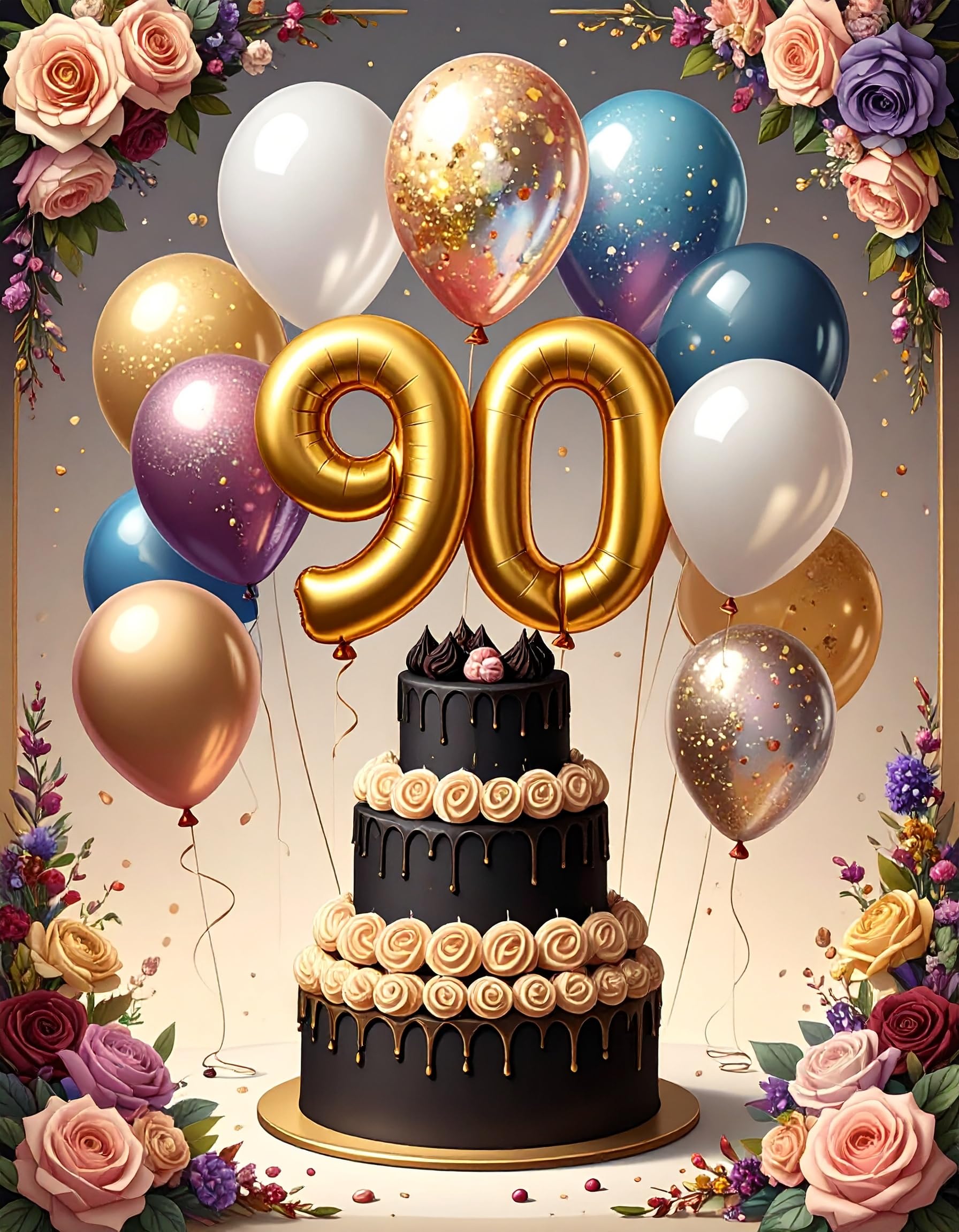 Extra Large 90th Birthday Card – Women & Men, Giant, Jumbo, Massive, Huge