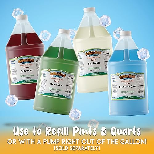 Miniatura 5 de Hawaiian Shaved Ice Jarabe de galón, sabor limón y lima, para granizados, refrescos italianos, paletas y más, sin refrigeración, sin nueces, soja,