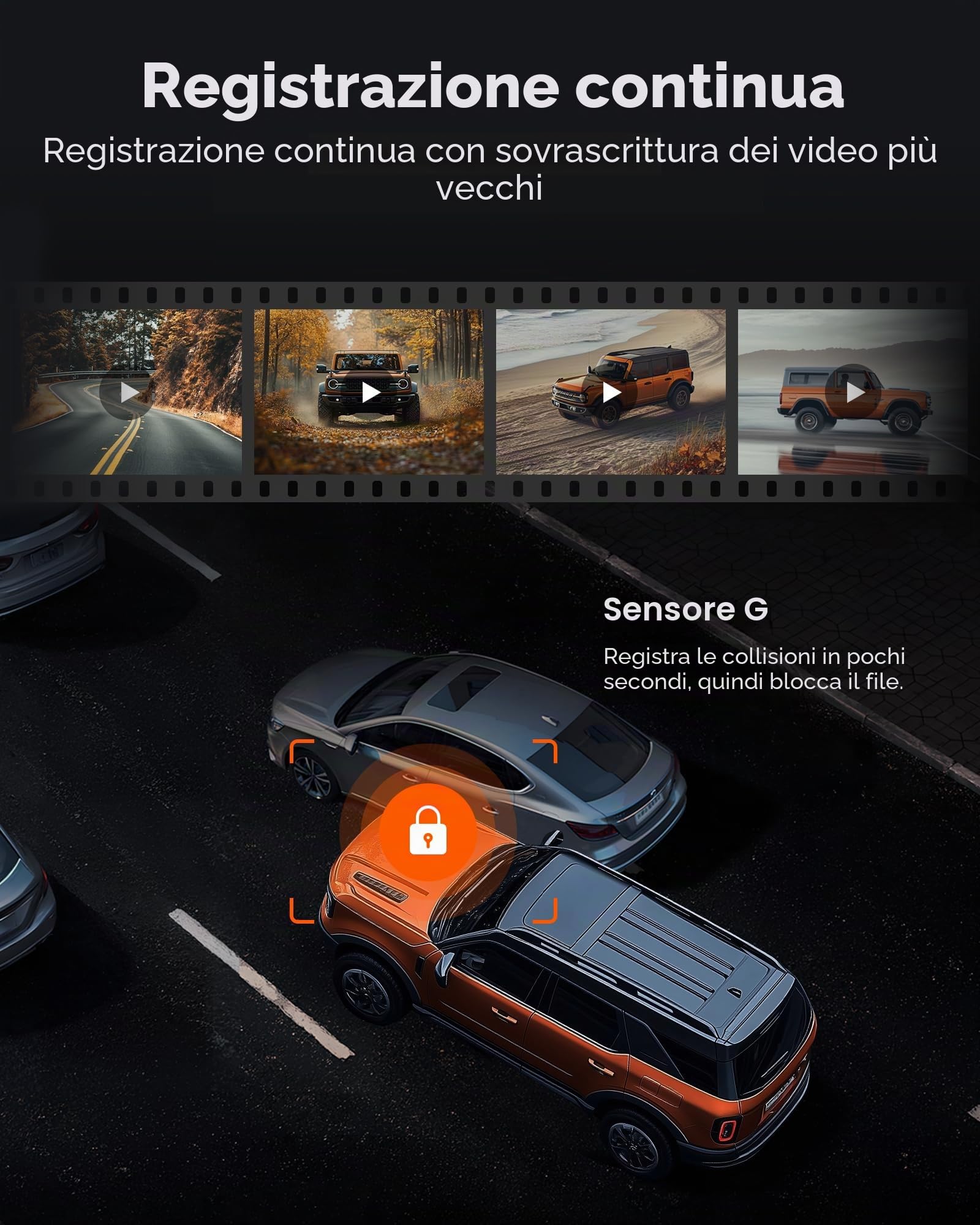 WOLFBOX 12" G840S 4K Dash Cam Specchietto con 5.8GHz WiFi, Dashcam Retrovisore Telecamera per Auto con Anteriore 170° e Posteriore 140°, Parcheggio Assistito, Sensore G(Con Scheda da 32 GB & GPS)