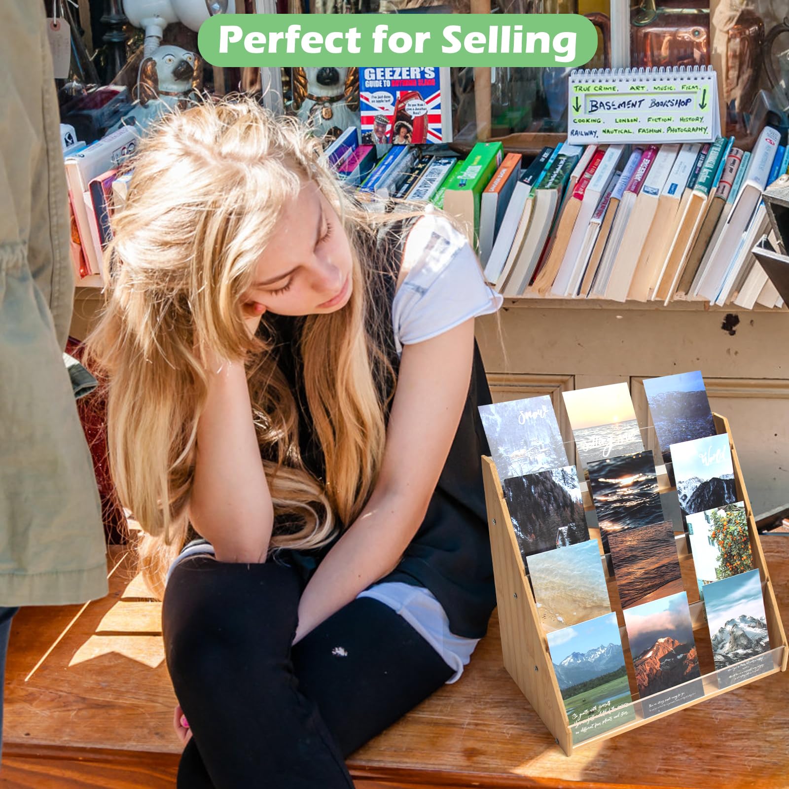 Présentoir Bois 4 Niveaux - Hauteur 195 Cm