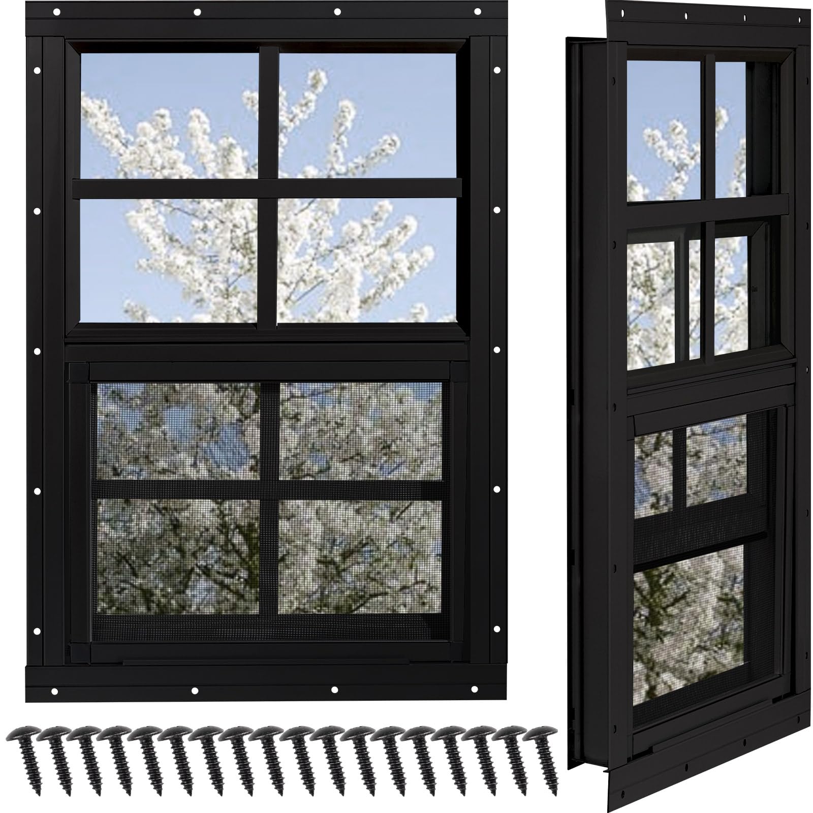 NOTASA Shed Windows 2 Pack, Chicken Coop Windows 18