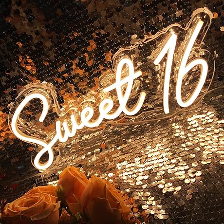 Sweet 16 Warm White LED Neon Sign: Illuminate Your Special Day