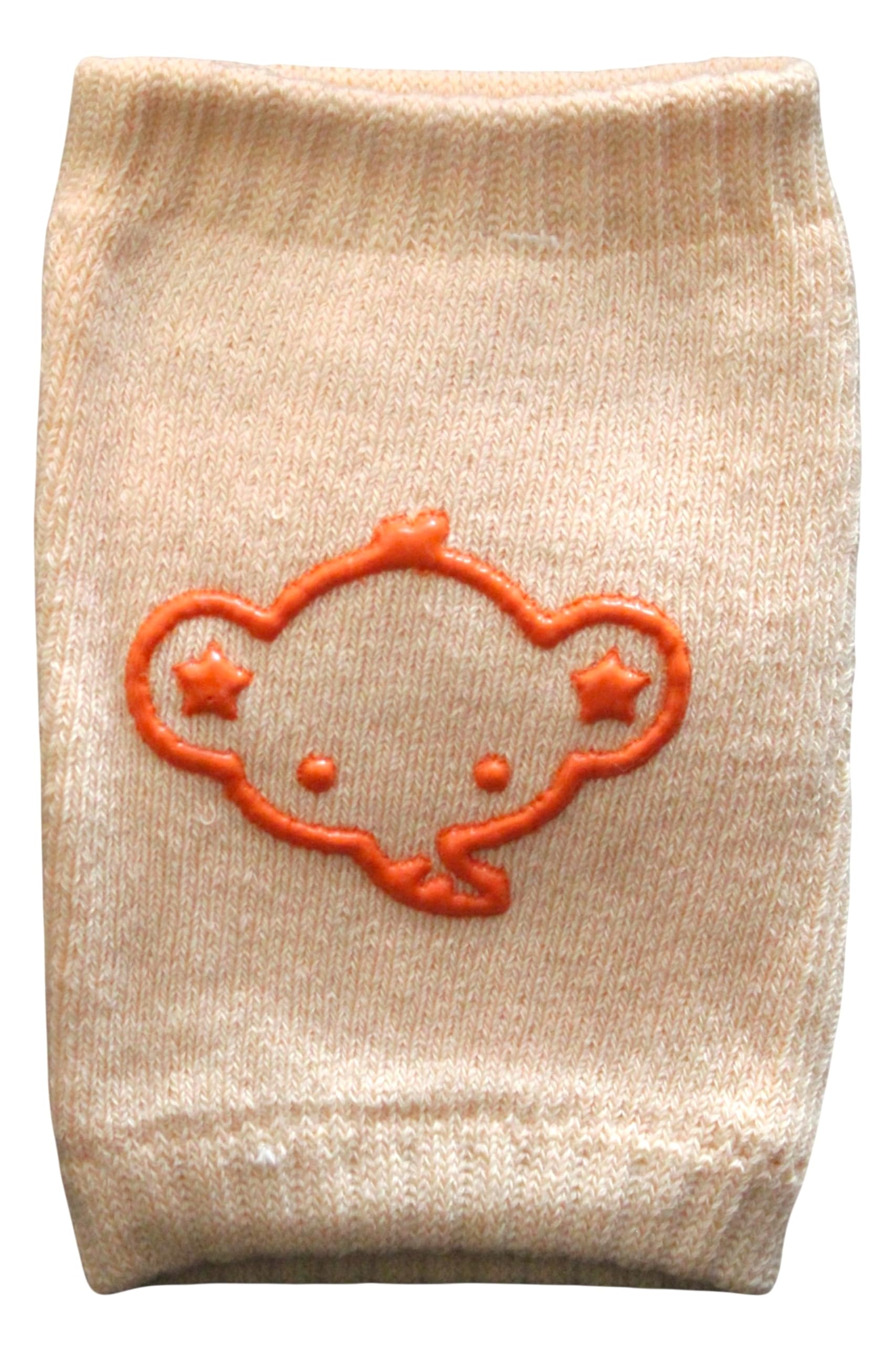 NEOSPACE Kids Knee Pads, Cute Bunny and Bear Design, Yellow and Beige Cotton Protective Socks for Crawling Toddlers, Anti-Slip Cushion Pads, Pack of 2 Pair 3