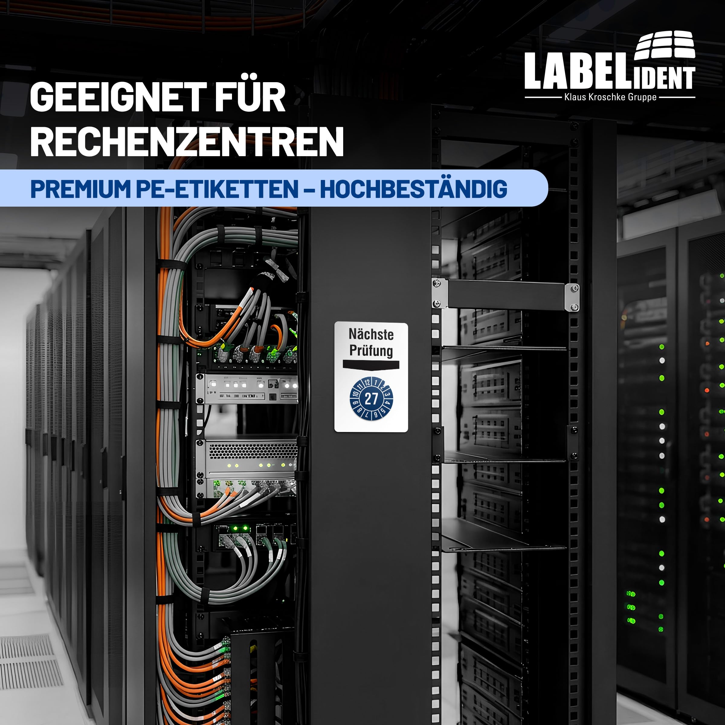 Labelident Prüfplaketten - Ø 30 mm - 1.000 auf Rolle, Jahresplakette 2027, selbstklebend