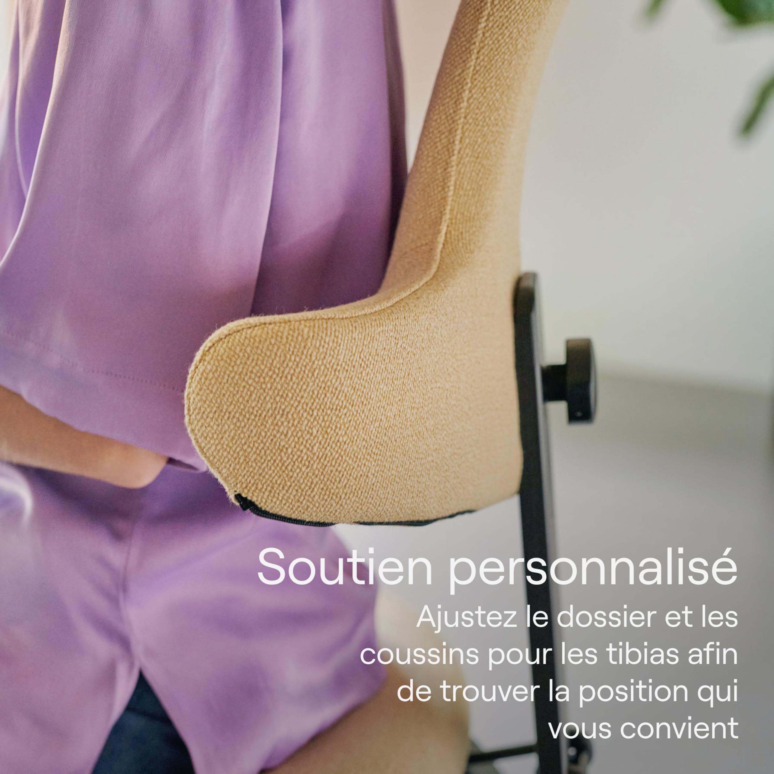 Varier Thatsit Fauteuil genoux ergonomique réglable en hauteur avec dossier et cadre en bois de hêtre pour une assise active Marron/noir
