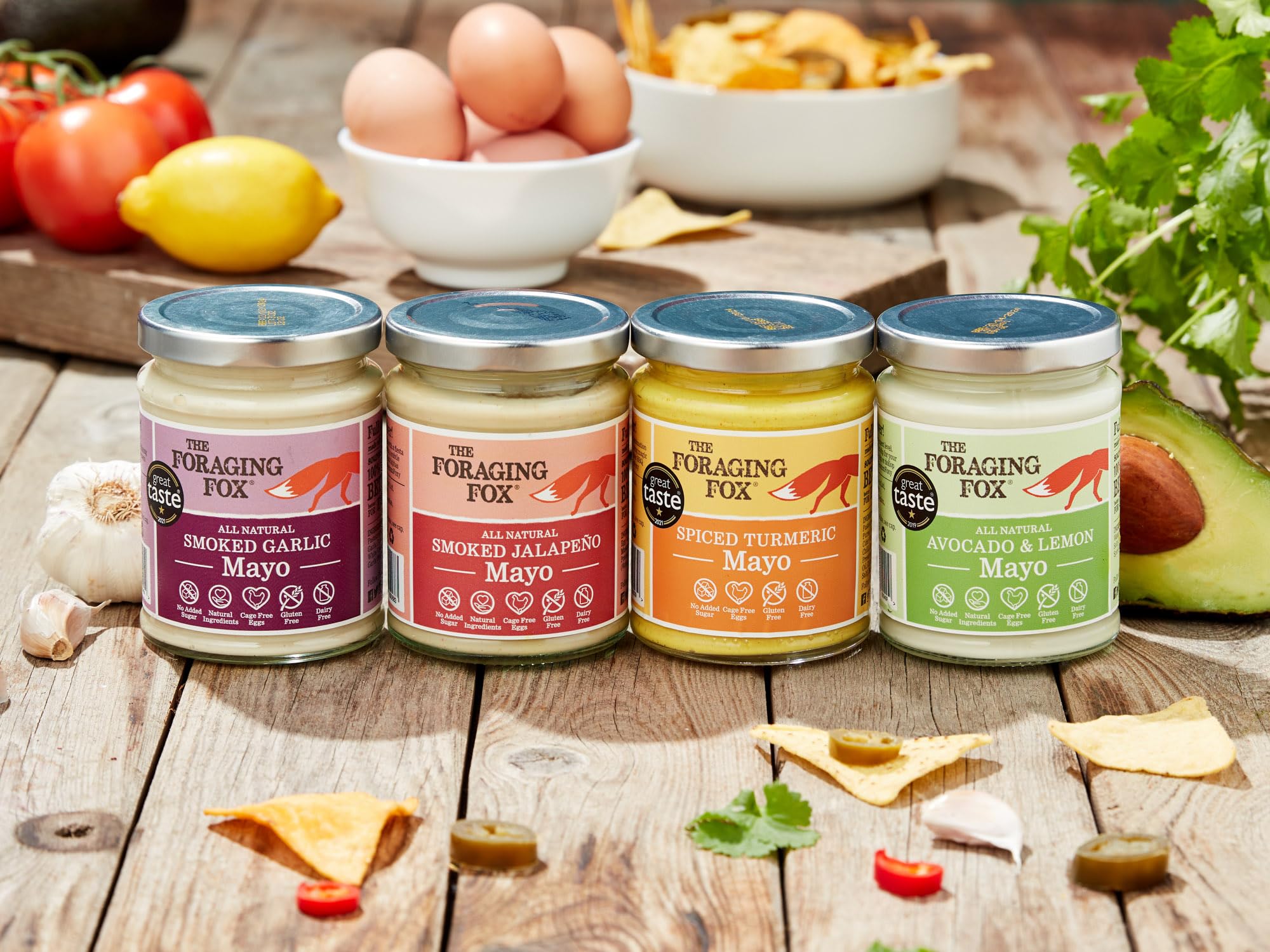 The Foraging Fox | Ohne Zuckerzusatz Glutenfrei Gewürzte Kurkuma Mayo, 6 x 240 g