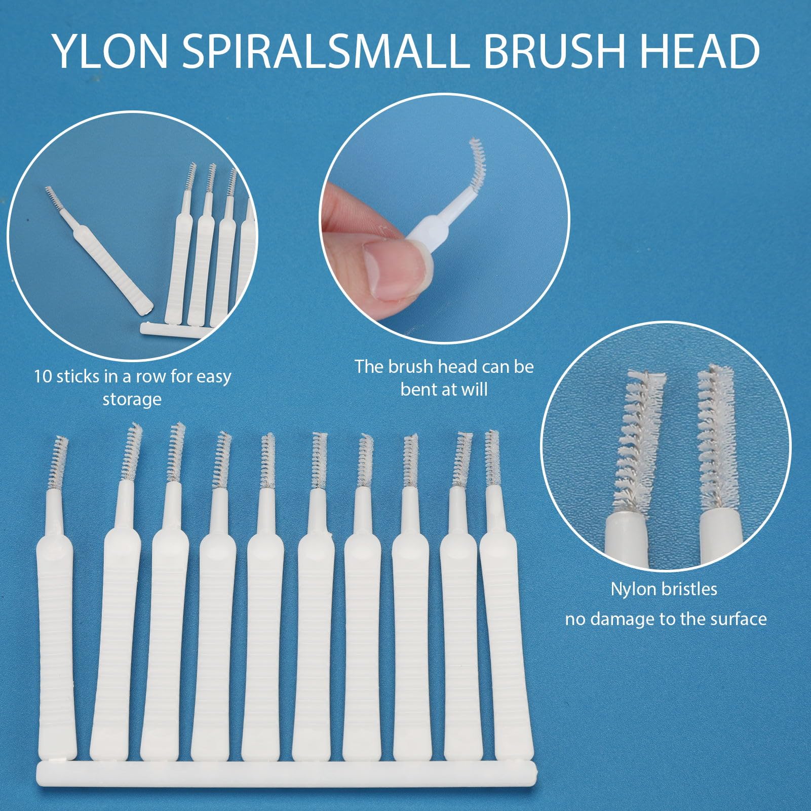 100 Pieces Mini Shower Head Cleaning Brushes - Nylon Bristle Hole & Gap Cleaners For Vents, Keyboards, Straws