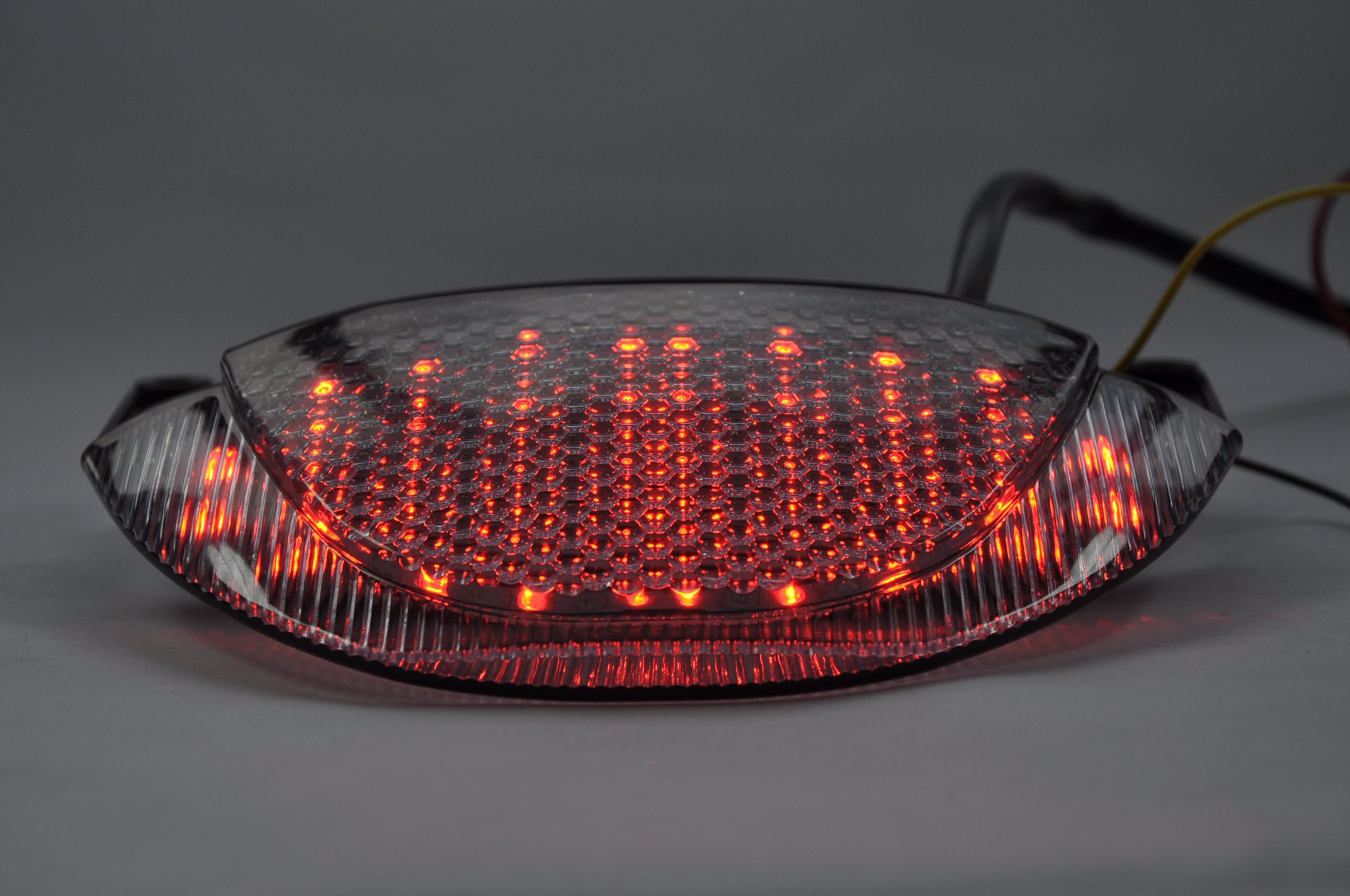 TOPZONE Motorcycle Tail Light Smoke LED Sequential Taillight with Integrated Turn Signal For HONDA 2007-2018 CBR 600RR;Above exhaust conversion