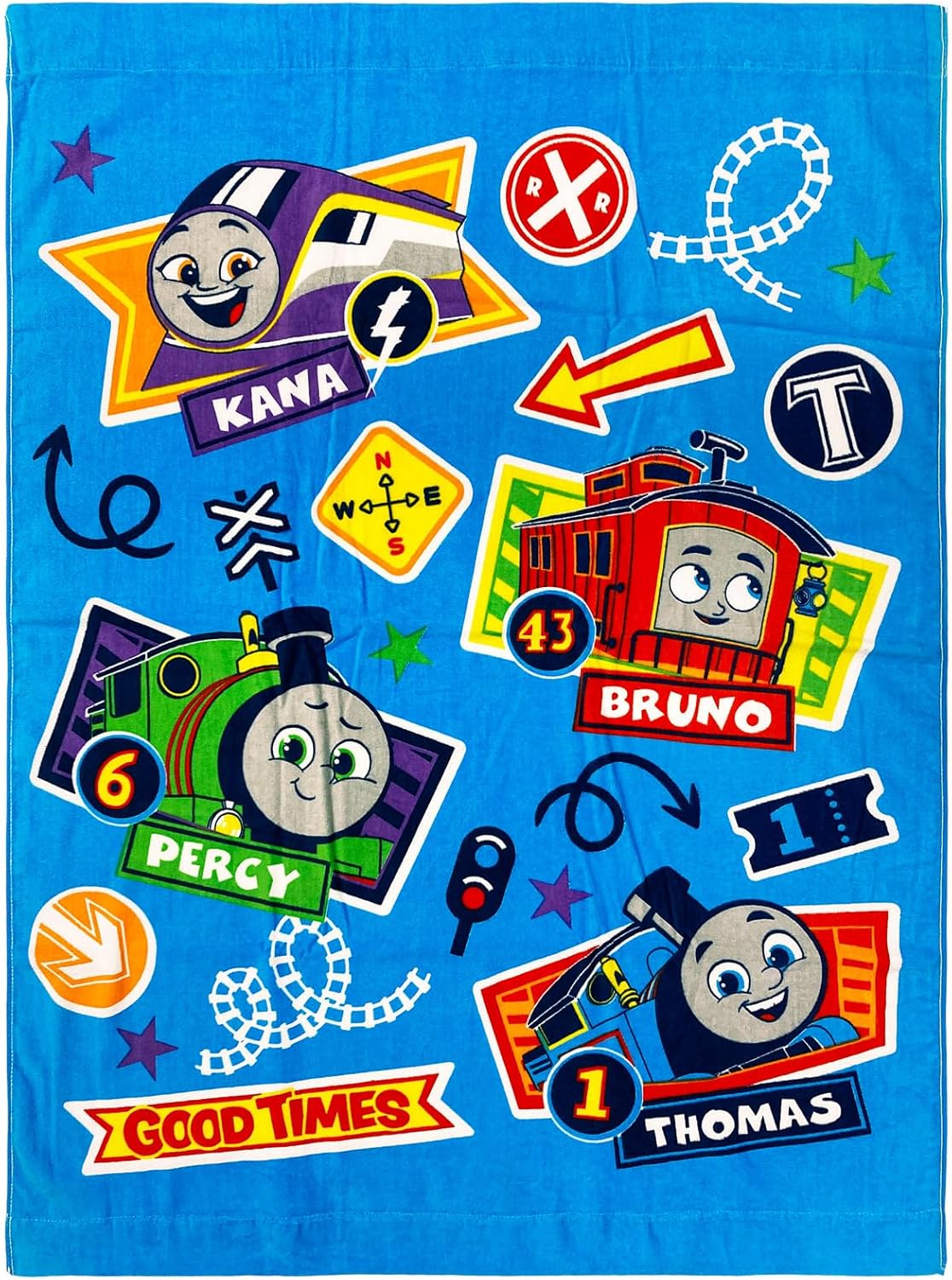 林(Hayashi) バスタオル お昼寝サイズ 約85×115cm きかんしゃトーマス フレンズバッジ KN473100