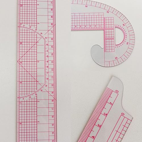 Miniatura 5 de HLZC Regla curva francesa para hacer patrones, juego de reglas de costura transparentes de 15 piezas para principiantes y diseñadores de sastres