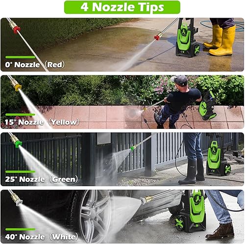 Miniatura 5 de Lavadora a presión -5000PSI Lavadora de Potencia 500ML Cañón de Espuma con Lavadoras a Presión 4 Boquillas de Conexión Rápida para Autos Patios
