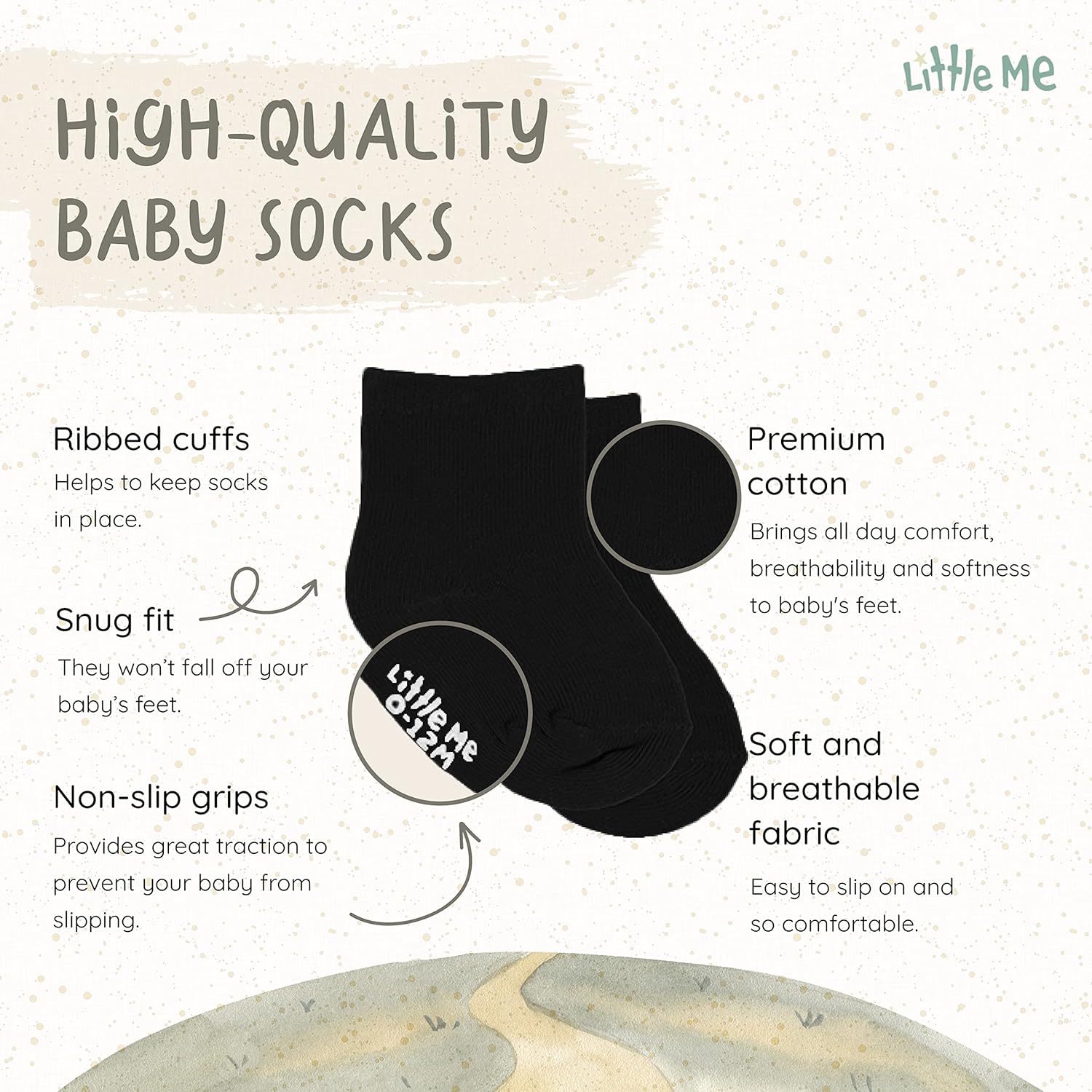 Little Me 20-Pack Newborn Baby Infant & Toddler Unisex Socks, For Baby Girl or Boy, 0-12 & 12-24 Months, Assorted Size Pack - Image 2