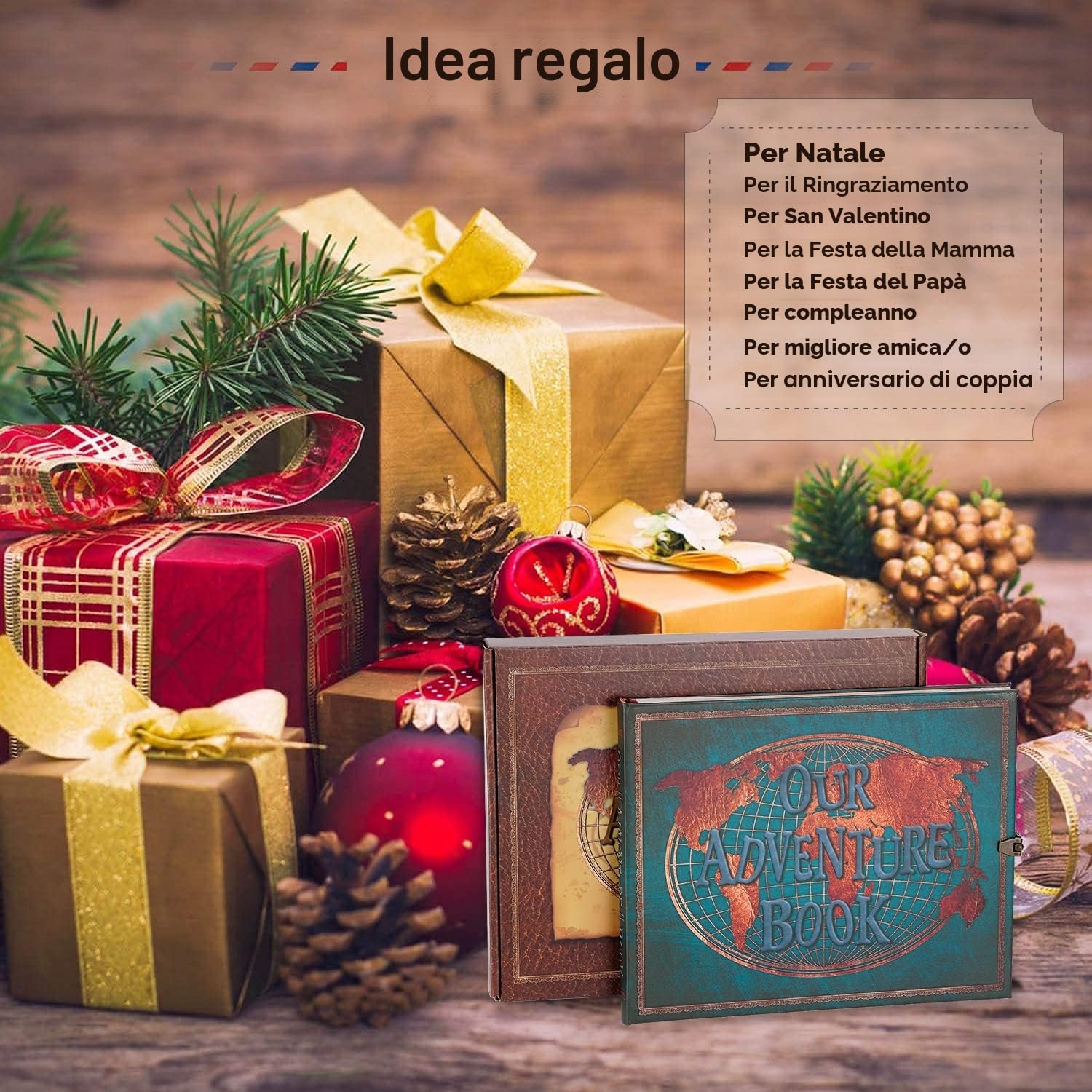 Album fotografico da personalizzare, grande formato con 180 pagine