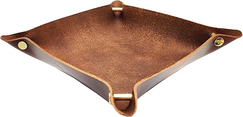 Miniatura 6 de Bandeja de valet de cuero, bandeja de recepción, bandeja de recepción, organizador de mesita de noche, almacenamiento para carteras, relojes,