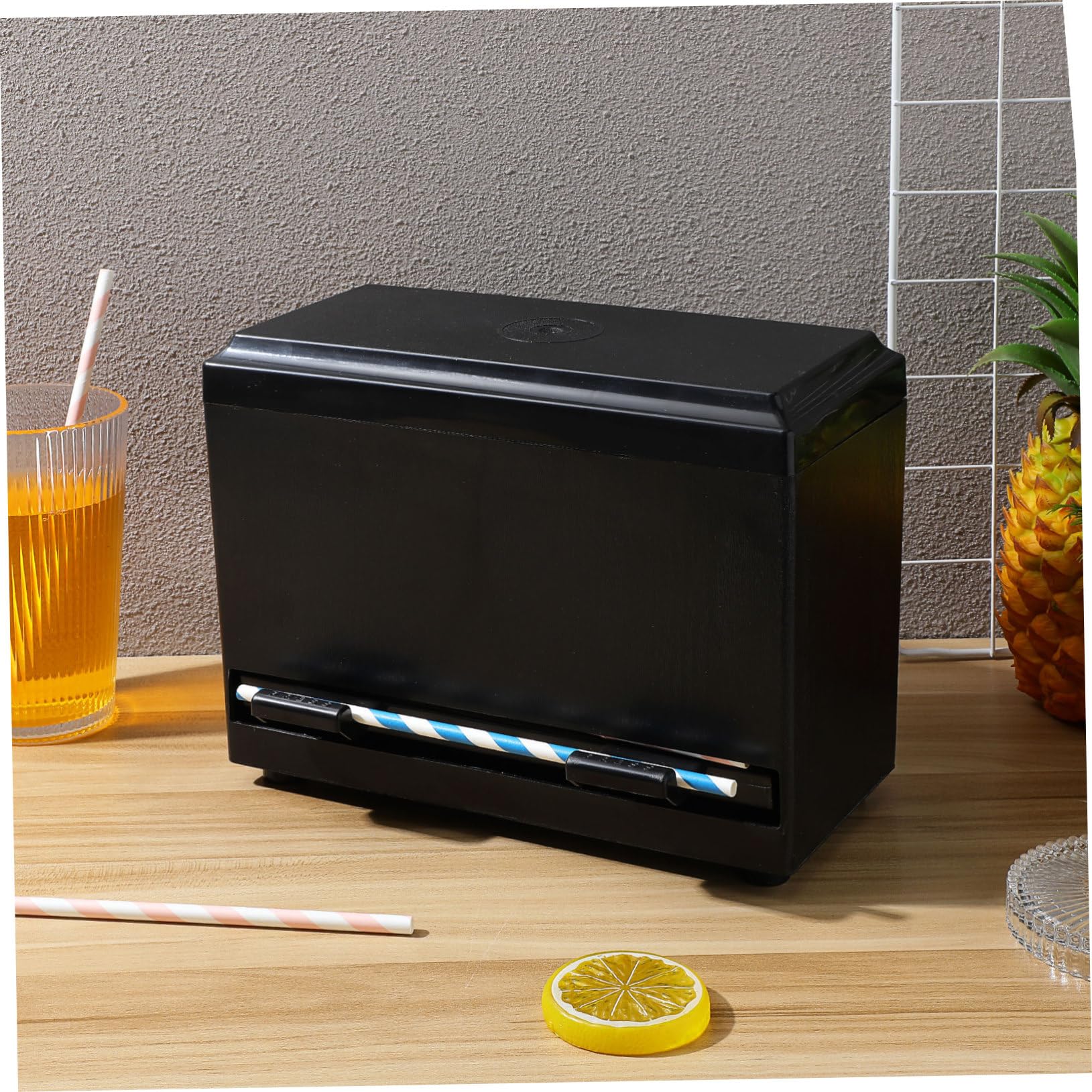TOYANDONA Strohhalmspender Kunststoff Organizer 9.4x7.1x4.3cm für Cafés und Theken Automatische Pipetten Aufbewahrungsbox