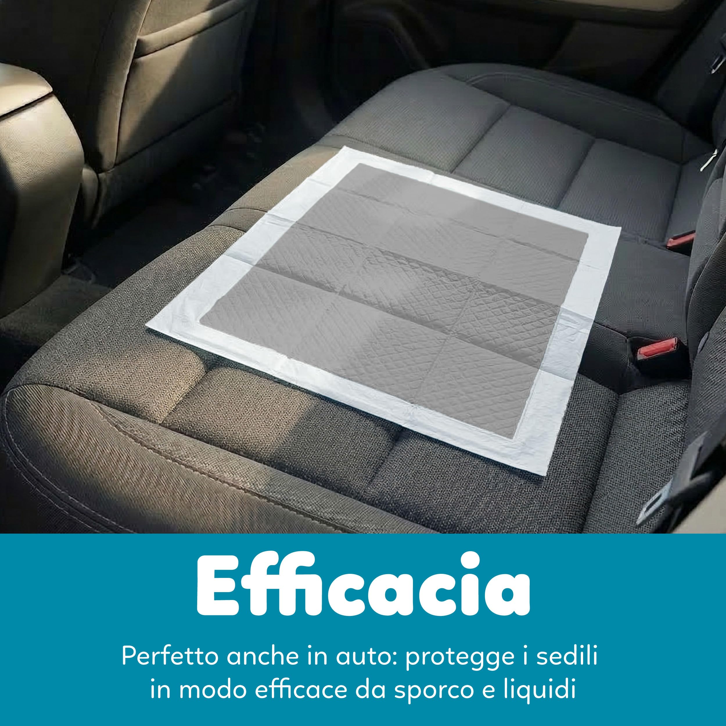 Tappetini Igienici Cane 60x60 cm ai Carboni Attivi Anti-Odore, Ultra Assorbenti e Impermeabili con 5 Strati e Asciugatura Rapida, Con Adesivi, Training Pads per Cuccioli Confezione da 180 Pezzi