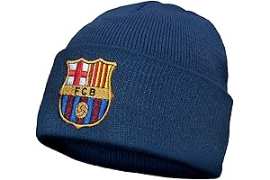 Barcelona FC Official Soccer Gift Kids Knitted Bronx Beanie Hat Crest