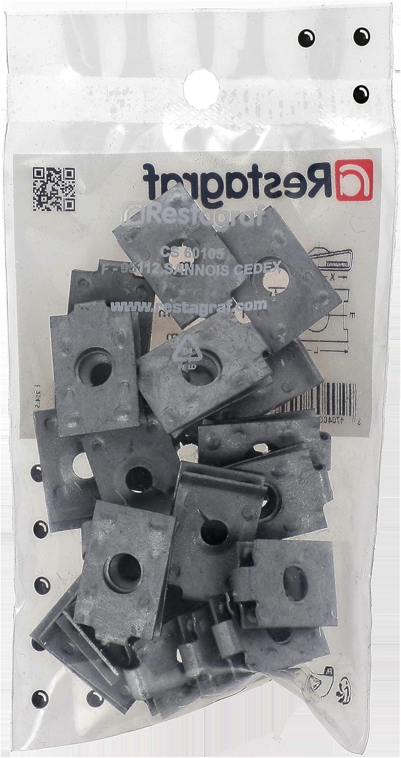 Pack of 20 Clip Nut for Opel Vehicles Wing 0.7 to 2 mm Thickness Sheet Metal 26 mm x 16.8 mm