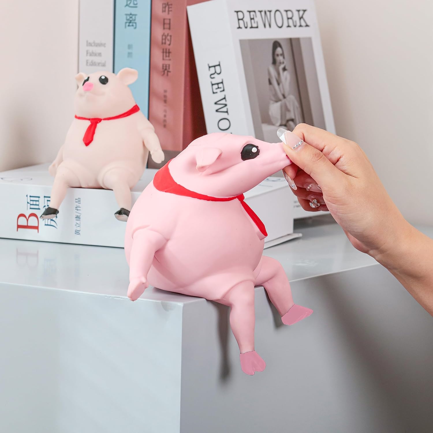 2023 New Pig Squeeze Toys Novelty Cute Squishy Toy Pink Pig Gifts for Kids Adults Funny Pink Pig Squishy Toy for Men Stress Relief Toys for Anxiety Autism Disorders