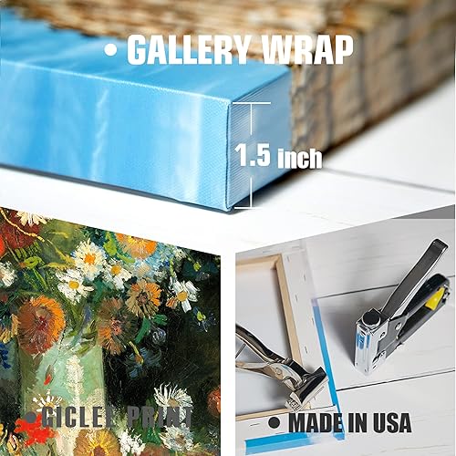 Miniatura 1563 de A&T ARTWORK The Starry Night de Vincent Van Gogh. Tamaño del marco: 36 x 30 pulgadas, tamaño de la imagen: 30 x 24 pulgadas, reproducciones clásicas