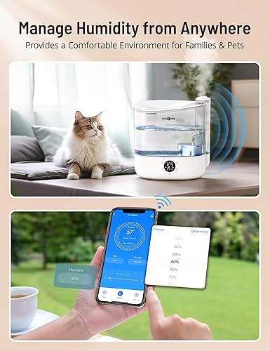 Miniatura 3 de PARIS RHÔNE Humidificadores de 6 litros para dormitorio, habitación grande, hogar, difusor de aceite esencial de llenado superior de niebla fría
