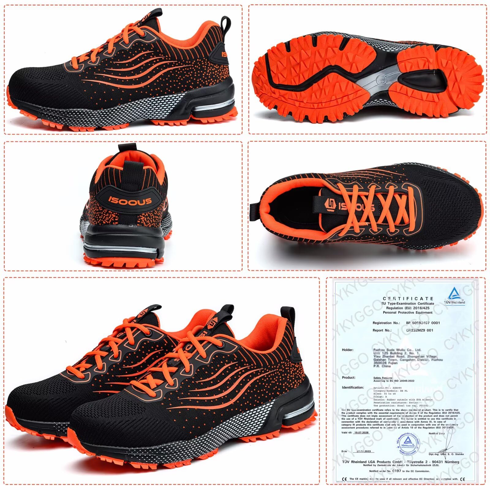 Scarpe Antinfortunistiche Uomo Scarpe da Lavoro Donna Leggere con Punta in Acciaio Traspiranti Scarpe Sicurezza Comode