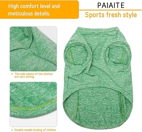 Stay Safe at Night: Stylish Reflective Strip Dog Shirt & Tank Top - Soft, Breathable Clothes with Sun Protection, Quick Dry, Stretchy, Lightweight for Small to Large Dogs Grey L(Orange,L-(15~24lb) | Chest(~20"))