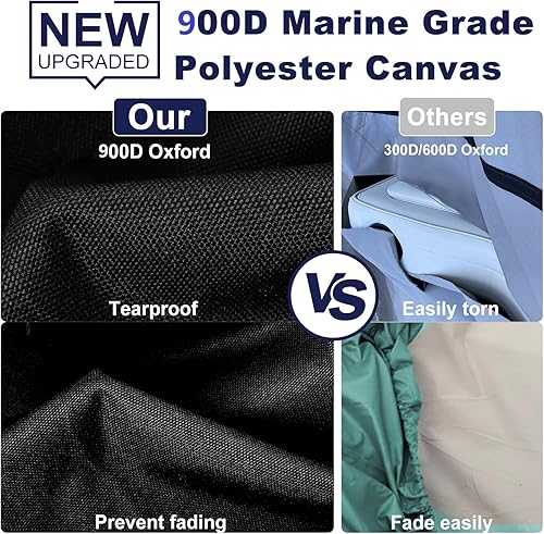 Miniatura 2 de Cubierta de barco 800D resistente para consola central de 20 pies a 24 pies de largo con techo superior en T, cubierta de barco TTOP remolcable 100%