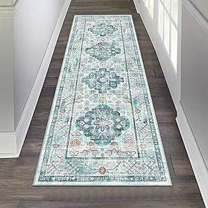Pauwer Boho Hallway Runner Rug 2x6 Washable Entryway Area Rugs Non Slip Farmhouse Vintage Floor Mat Carpet Runner for Hallways Laundry Room Kitchen Bathroom Bedroom