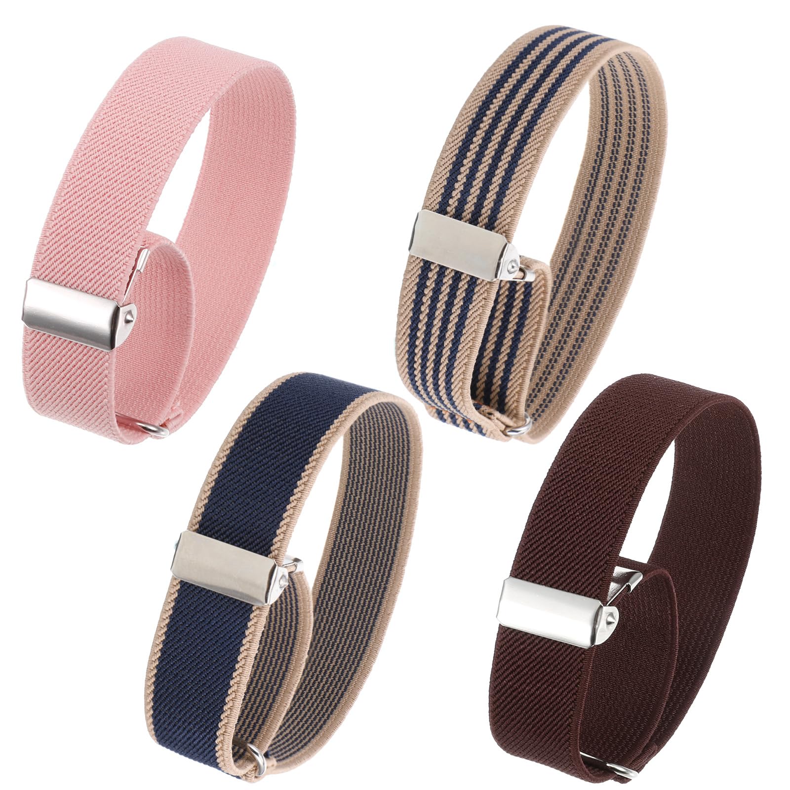 TIESOME 8 Pcs (4 Pairs) Arm gGarters for Men, Elastic Adjustable Armbands, Anti-Slip Shirt Sleeve Holders