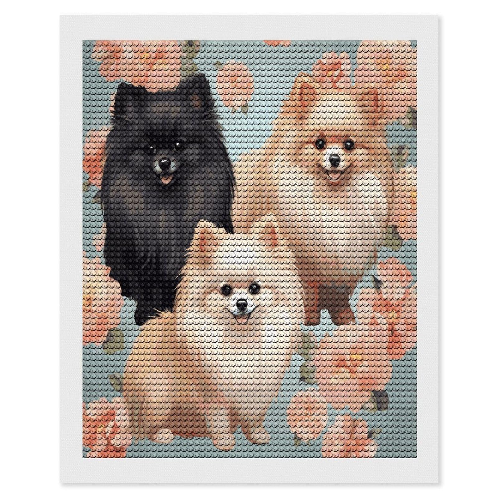 LDGSUPH Pomeranians Pattern Diamond Painting Kits for Adults Paint with Diamond Pictures Art DIY Full Drill Diamond Dots Painting Personalized Diamond Photo for Home Wall Decor Gift 16"x20"