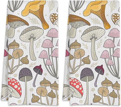 Miniatura 13 de Juego de 2 toallas de cocina abstractas bohemias florales de los años 70, toallas de mano de secado rápido para cocina, regalos para mujeres y