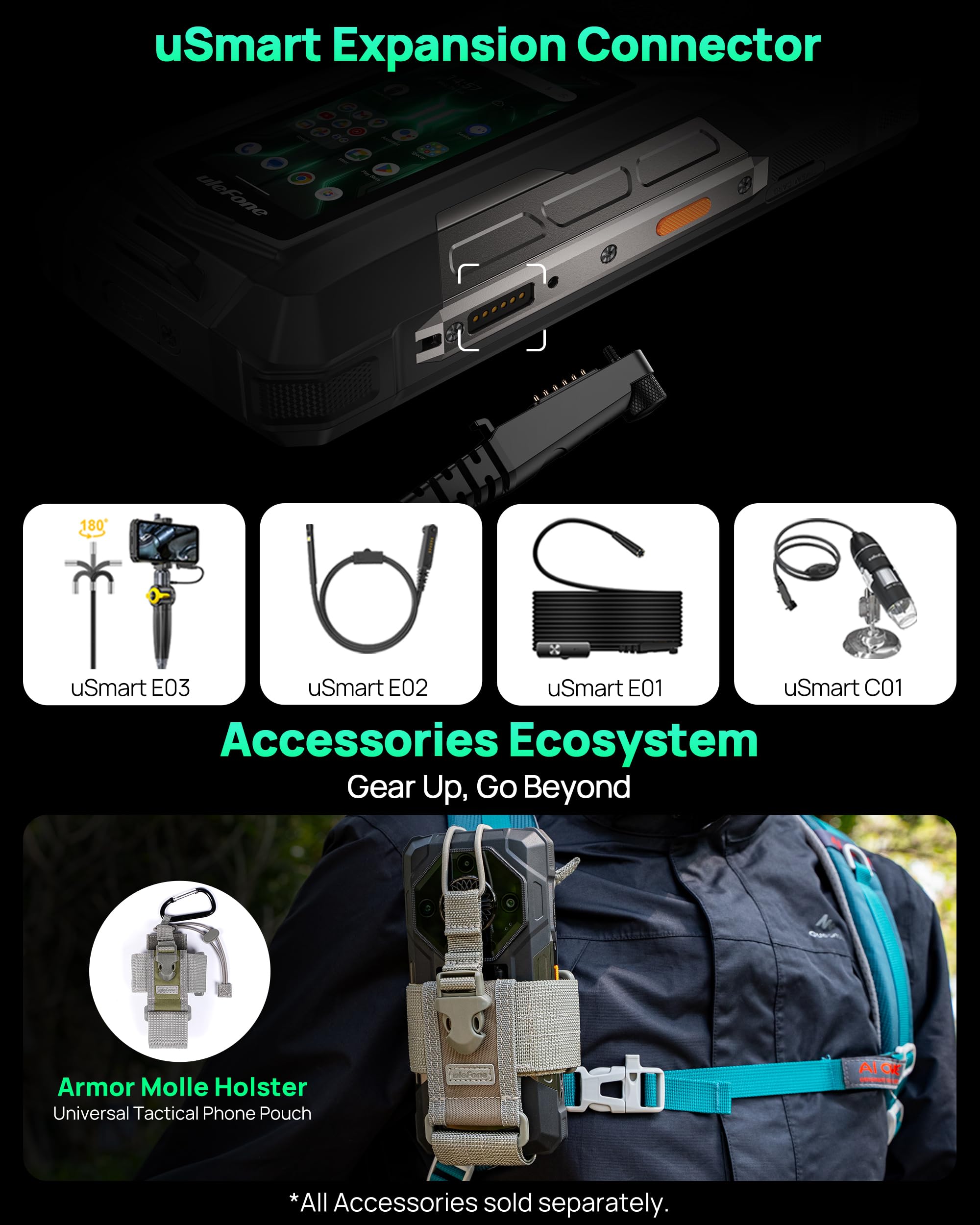 Ulefone 25500mAh Armor 33 Pro Rugged Smartphone 5G, 32GB+512GB/2TB, Dimensity 7300X, 6,95" FHD+ 120Hz+3,4" Schermo Secondario,50MP+64MP+32GB, Android 14 Telefono Indistruttibile, WIFI6E/NFC/GPS