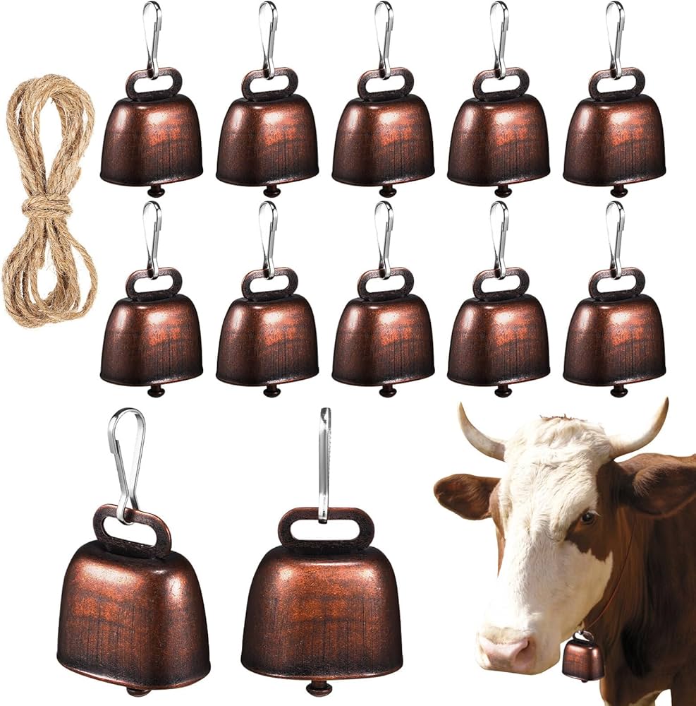 Amazon.co.jp: ERINGOGO 12個 牛の鈴 カウベル 牛の大きな青銅の鐘