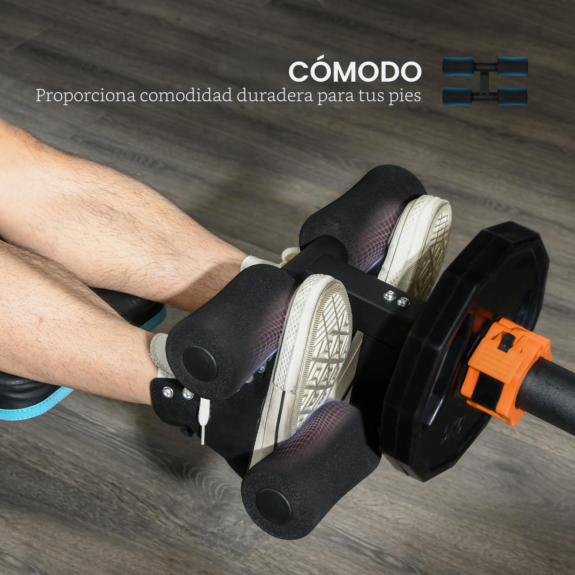 SPORTNOW Tib Bar Tibialis Trainer - Máquina de elevación de pantorrillas para espinillas y Alivio del Dolor de Rodilla, se Adapta a Discos de Peso de 5 cm