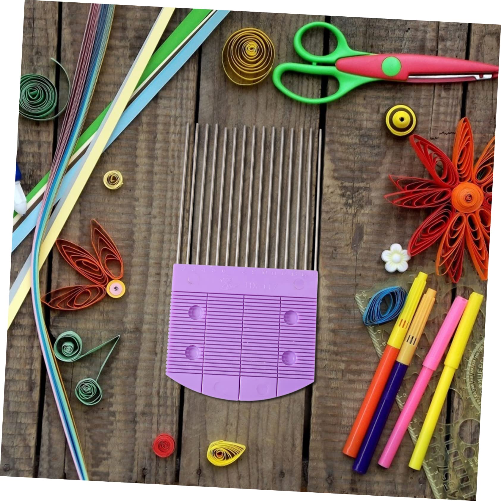 IWOWHERO 2Pcs Quilling Combs for Paper Crafting Essential Weaving Tools for Creating Flowers Leaves Compact Quilling Supplies for Easy Use Fun Paper Decorations
