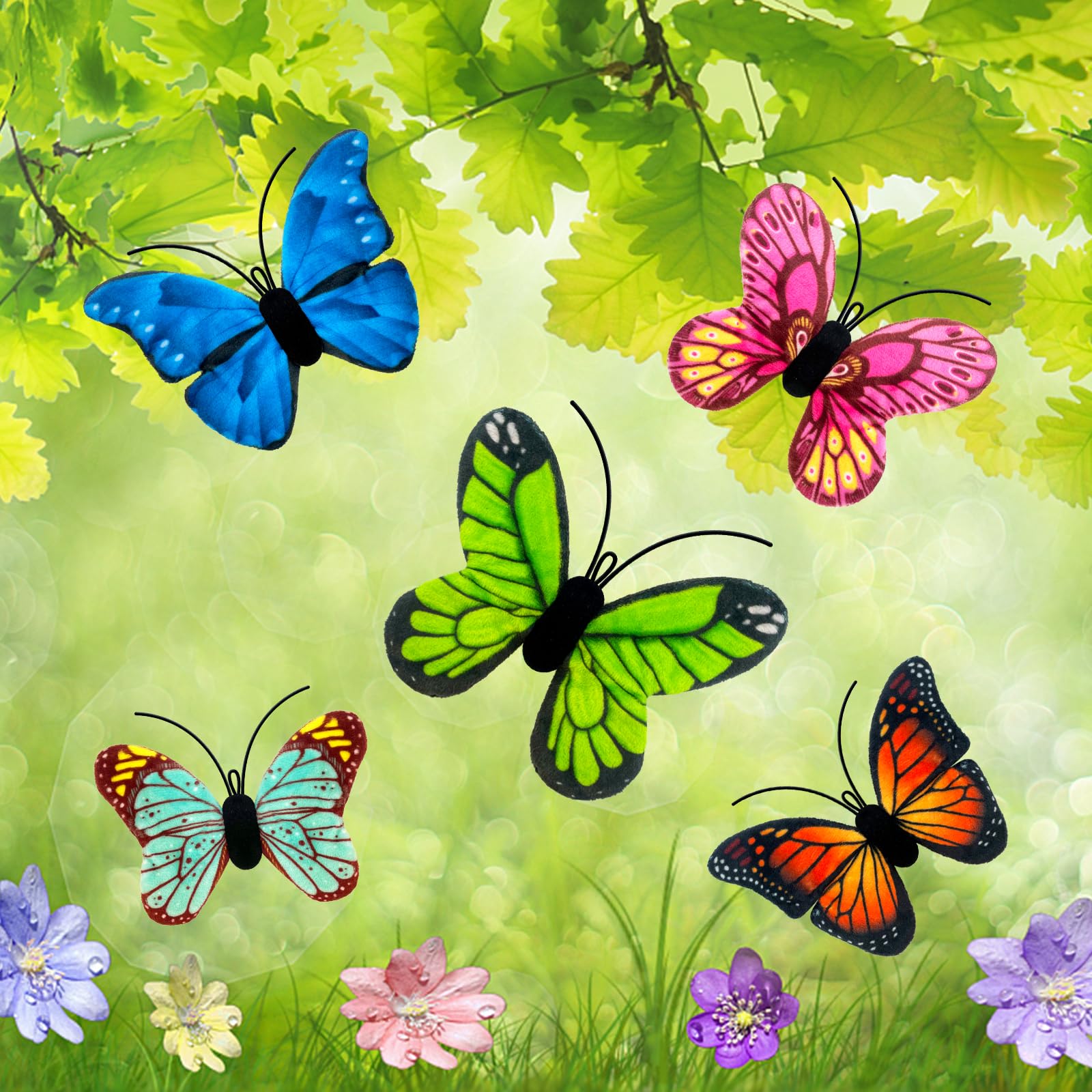 Juguetes de hierba gatera para gatos de interior, paquete de 5 juguetes de hierba gatera de mariposa con arrugado, juguetes para gatos de interior, gatitos y gatitos