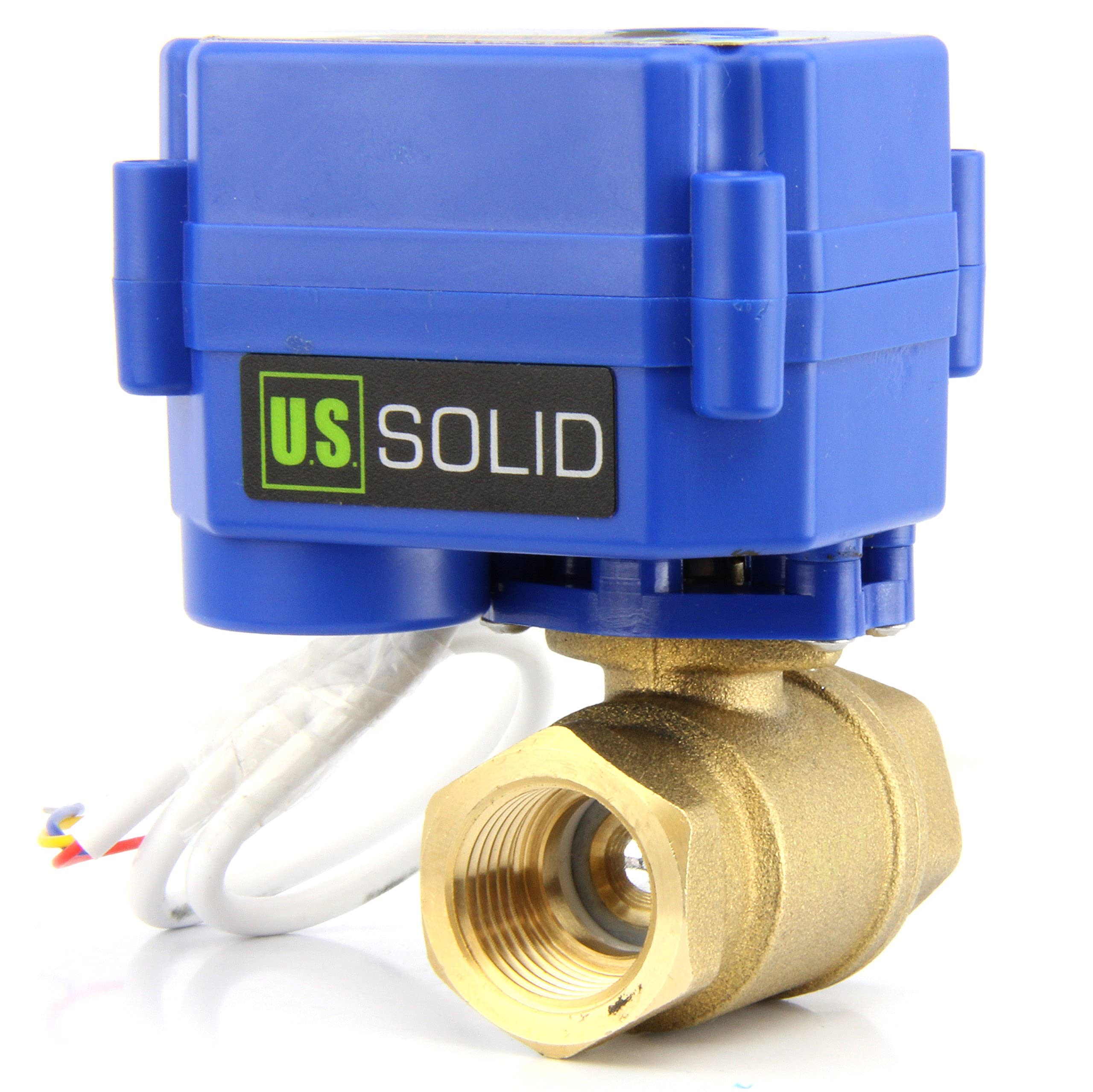 U.S. Solid 3/4" Vanne motorisée Laiton Vanne a sphere 2 voies motorisée electrique, 9-24V AC/DC, 3 fils