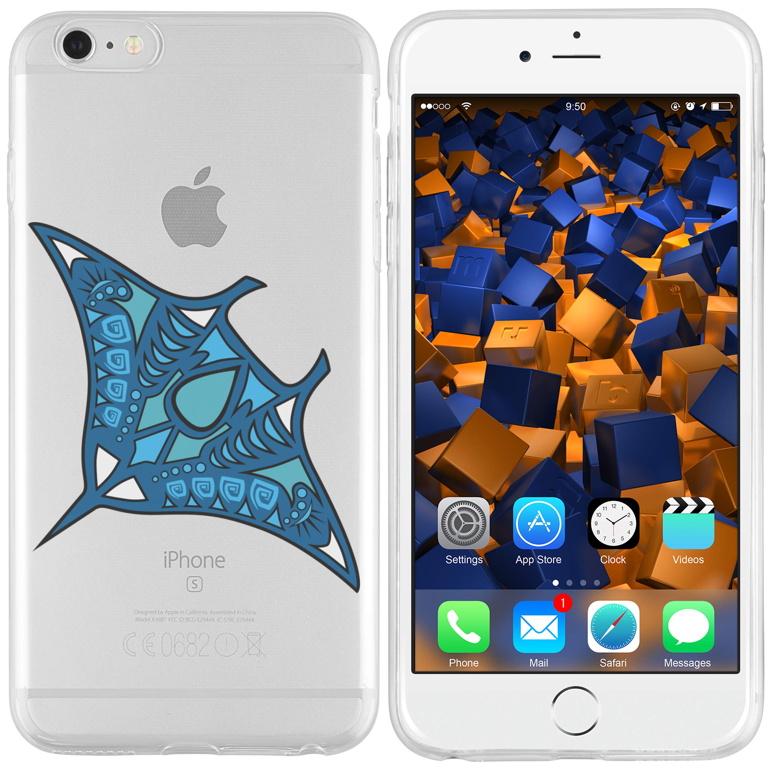 mumbi Case Compatible with iPhone 6 / 6S Mobile Phone Case with Manta Motif Transparent, Manta transparent - Image 2