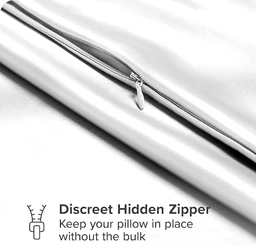 Miniatura 5 de Bare Home Funda de almohada 100% seda de morera para cabello y piel, funda de almohada ultra prémium de seda Momme de grado 6A, grado 19, cremallera