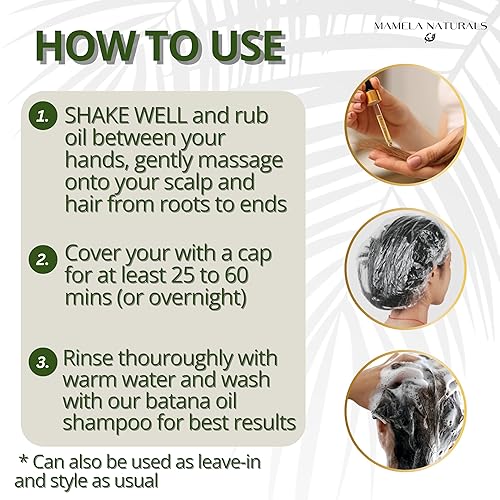 Miniatura 7 de Aceite de batana para el crecimiento del cabello, mezcla 100% pura y natural con romero crudo y orgánico, almendra, aceite de menta, para cabello