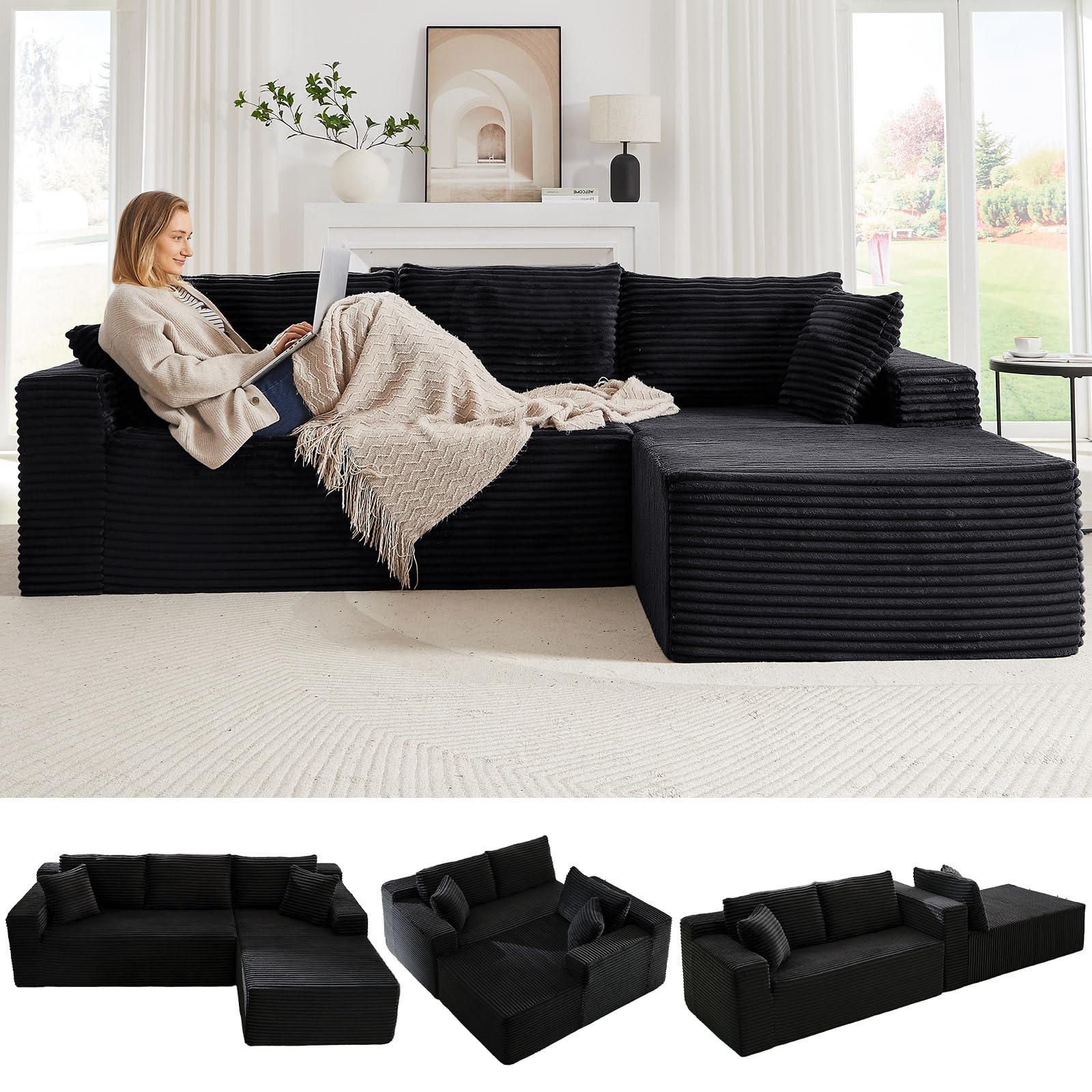 Cloud Chaise Longue Sofa 2.5人掛け Cloud Chaise Longue Sofa｜自由にレイアウトできる贅沢ソファ【SWITCH