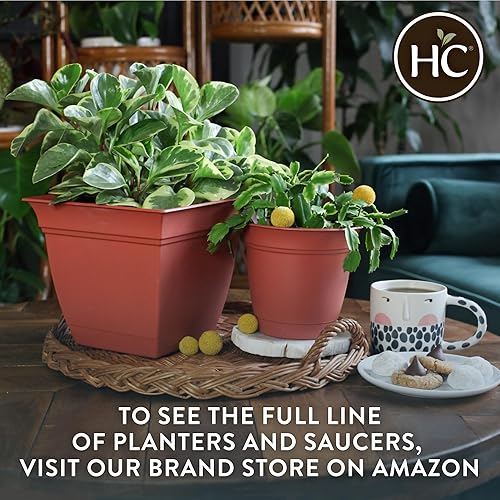 Miniatura 8 de The HC Companies Eclipse Maceta redonda de 6 pulgadas, con platillo, maceta para interiores y exteriores, para flores, verduras y hierbas, azul
