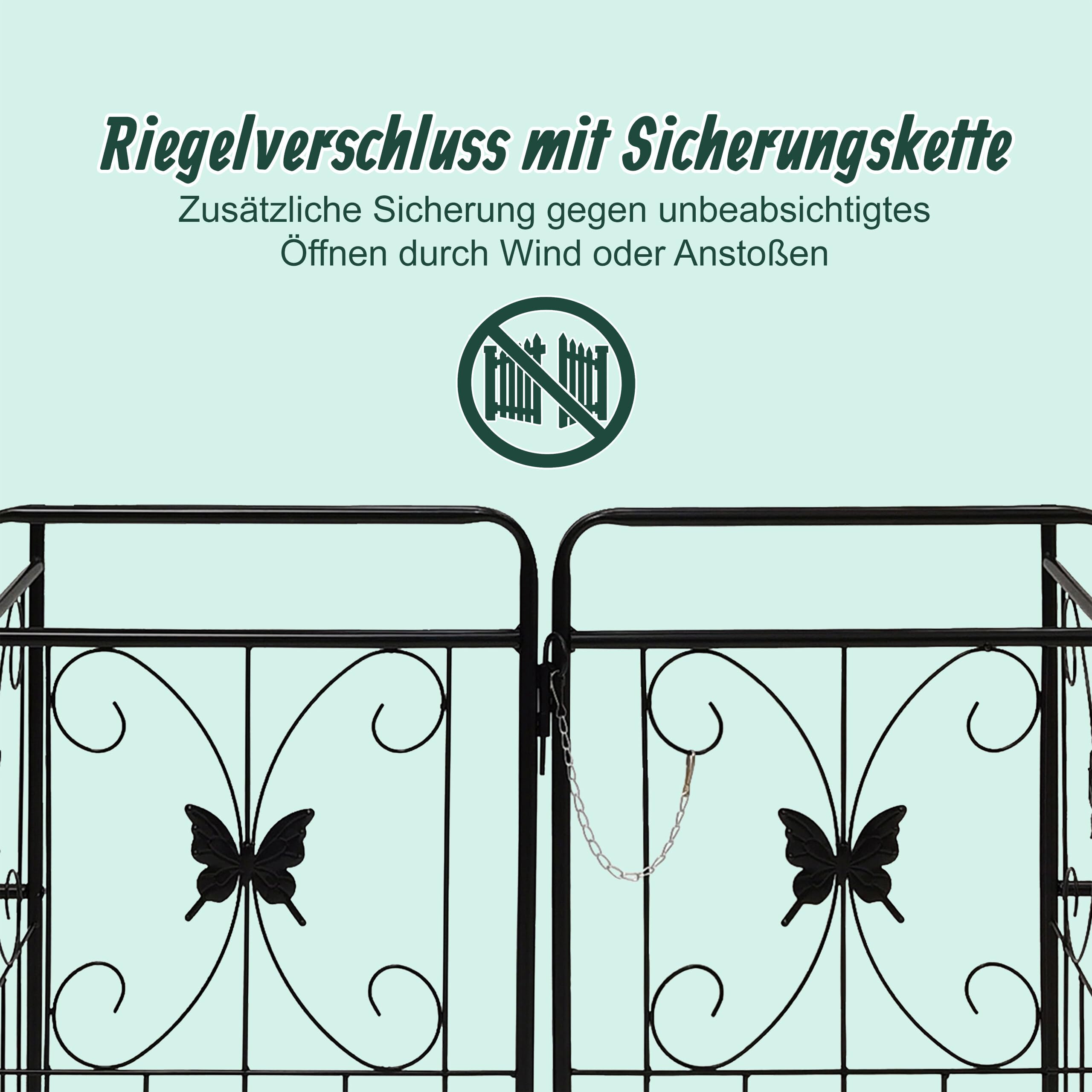 Relaxdays Rosenbogen Metall, Rundbogen mit Tor & 2 Pflanzkästen, HBT: 220x202x50 cm, Rankbogen Garten, Rosentor, schwarz