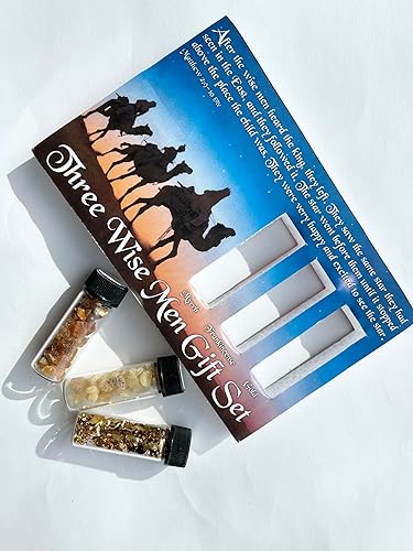 Miniatura 8 de Palm Beach Medicinal Herbs Gifts of The Magi - Set de regalo de Navidad de tres hombres sabios, oro, incienso y mirra en frascos de vidrio,